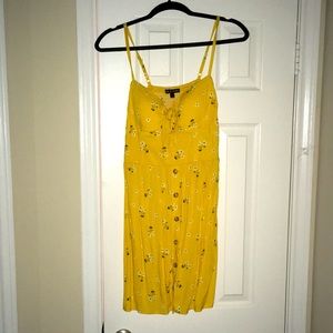 Front Button Floral Print Dress